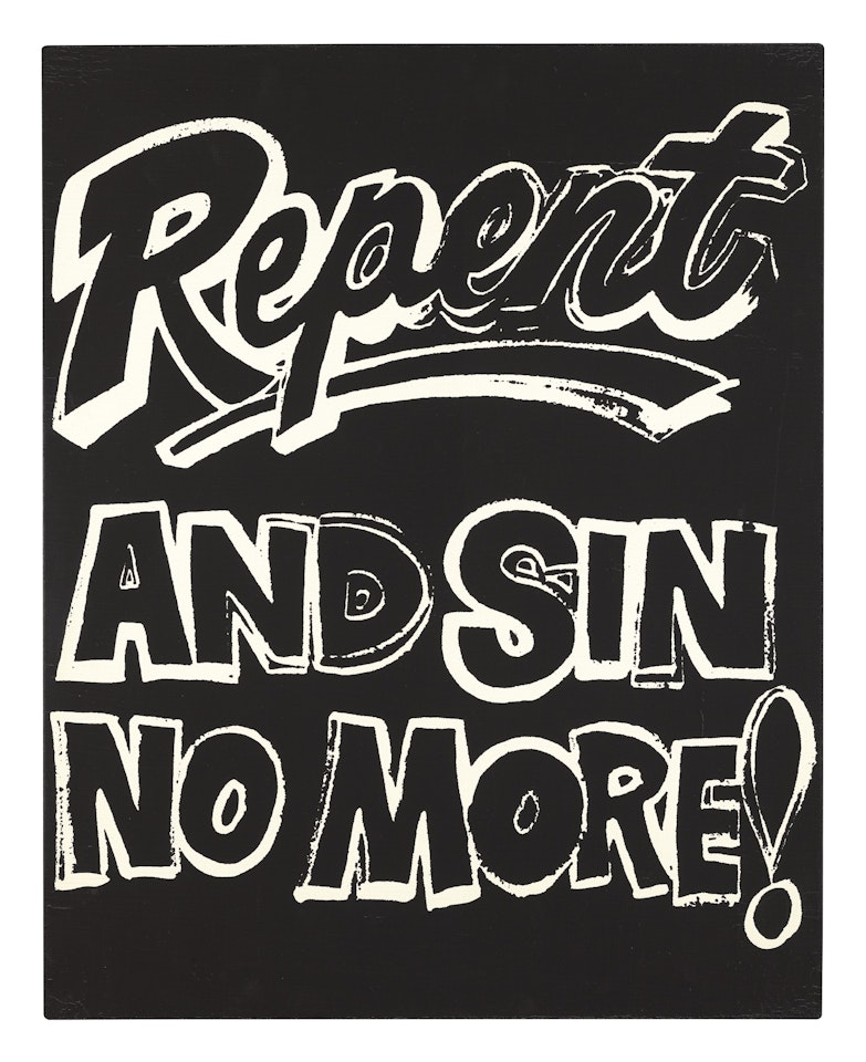 Repent and Sin No More! (Negative) by Andy Warhol