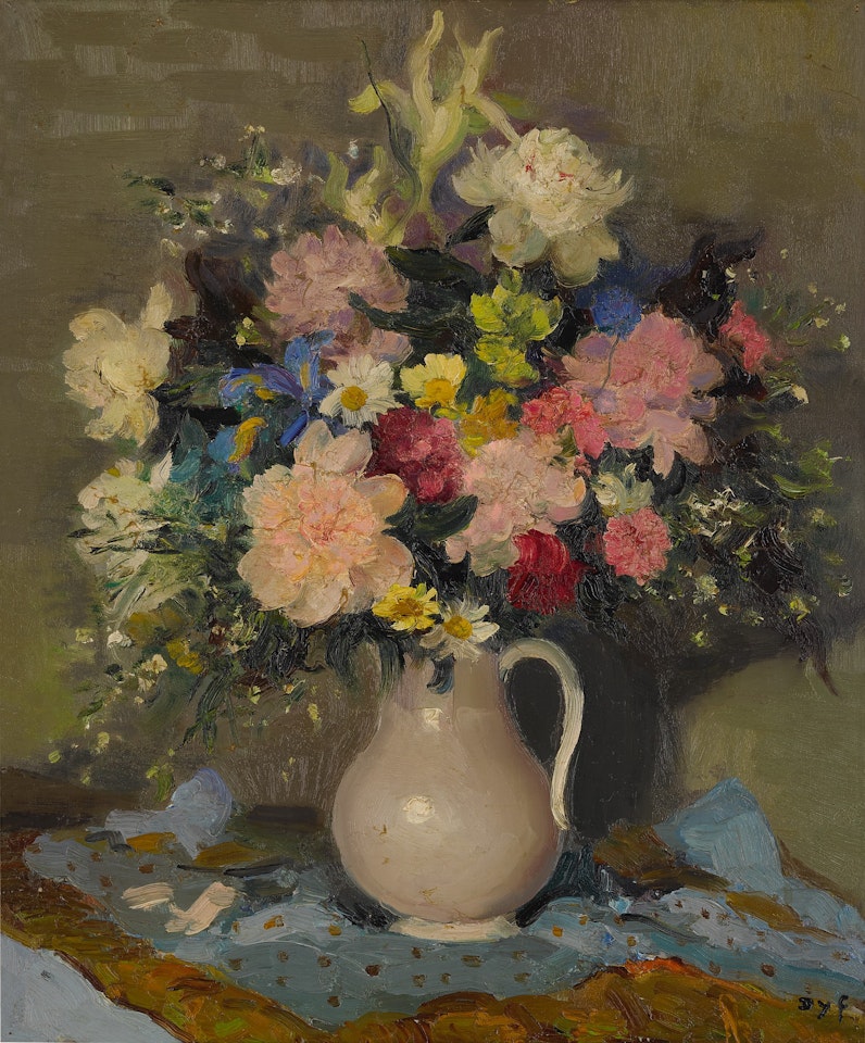 Pivoines et iris by Marcel Dyf