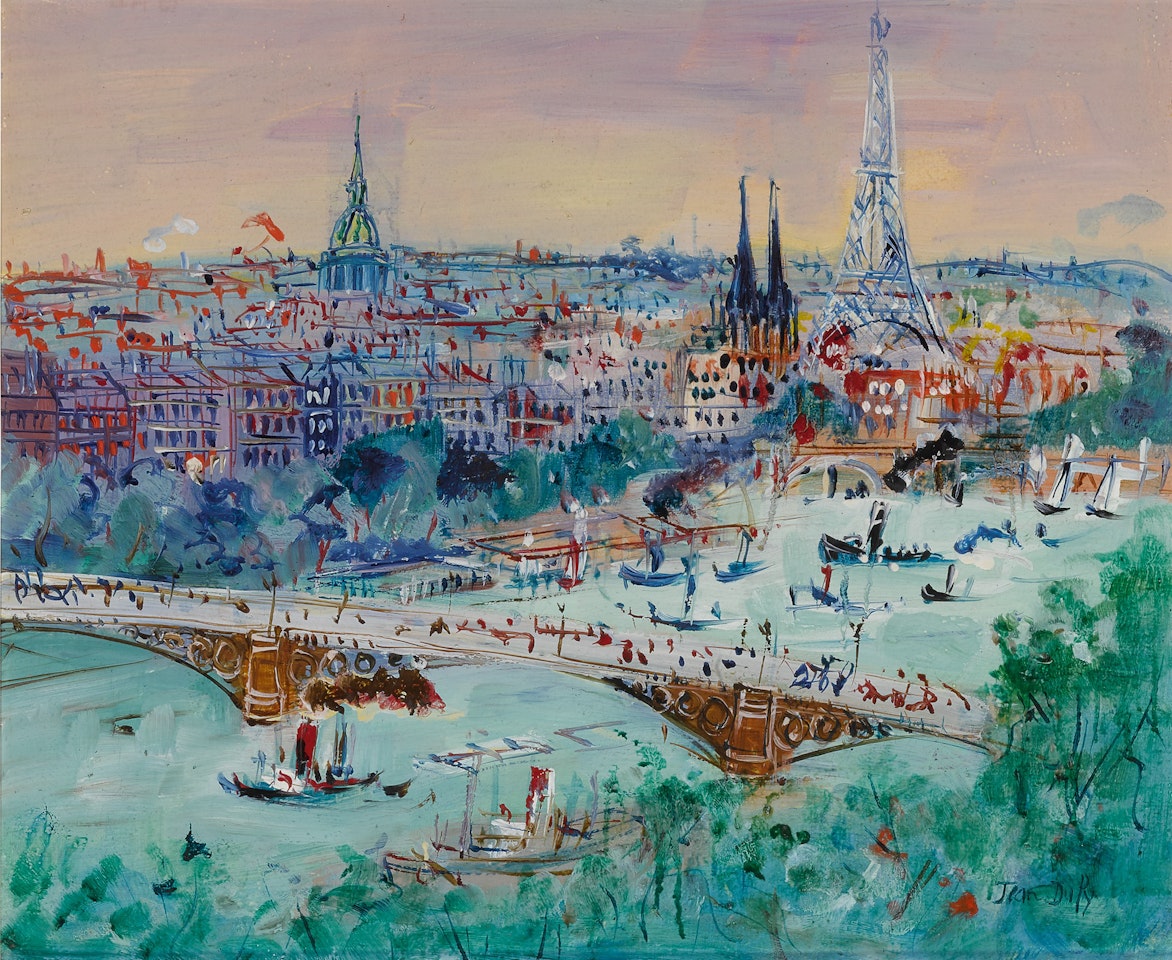 La Seine au pont du Carrousel by Jean Dufy