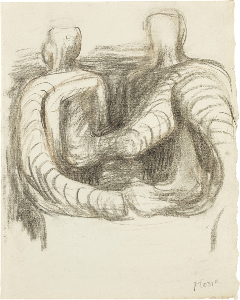 Two Seated Figures I by Henry Moore