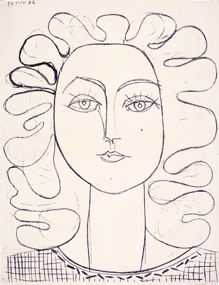 Françoise aux cheveux ondulés (Bloch 403; Mourlot 47) by Pablo Picasso