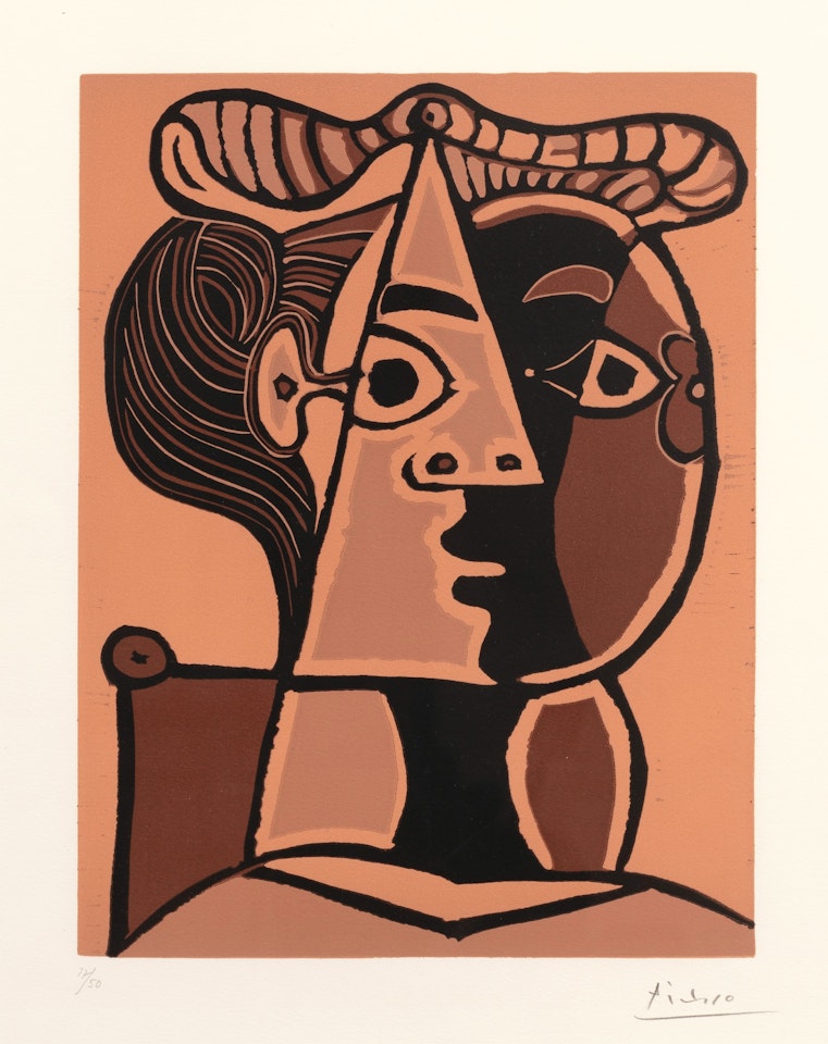 Femme assise au chignon (B. 1071; Ba. 1298; Picasso Project L-118) by Pablo Picasso