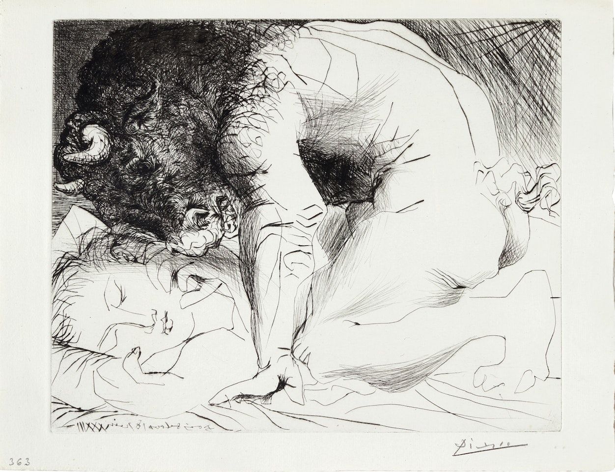 Minotaure caressant une dormeuse (B. 201; Baer 369) by Pablo Picasso