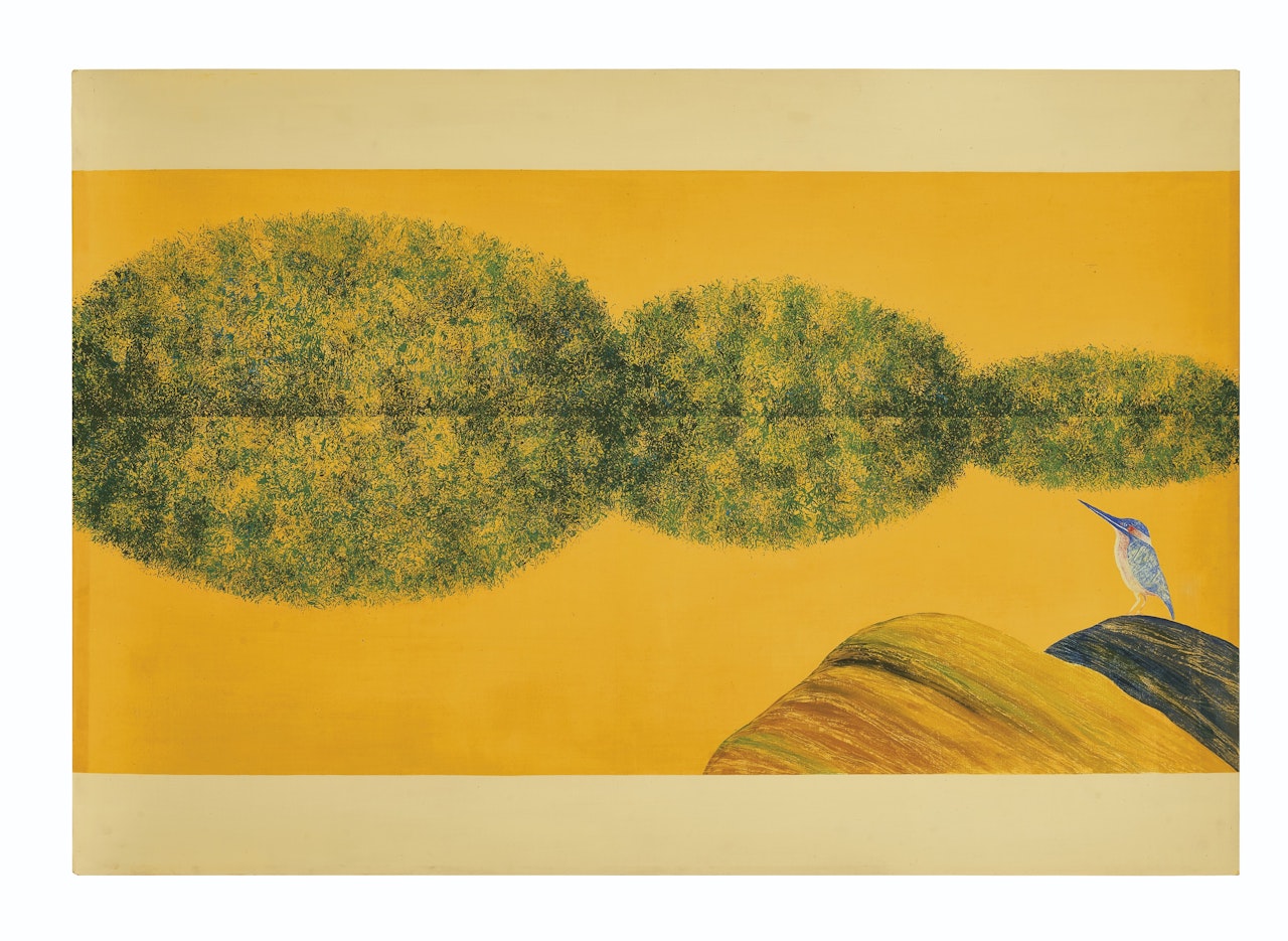 Untitled (Bird, Tree and Mountain Series) by Jagdish Swaminathan