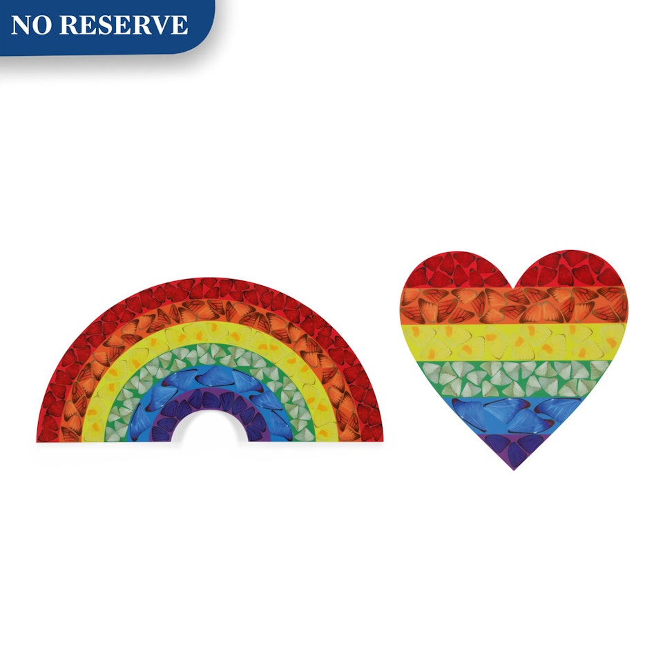 Butterfly Rainbow (Small); and Butterfly Heart (Small) (H7-2; H7-4) by Damien Hirst
