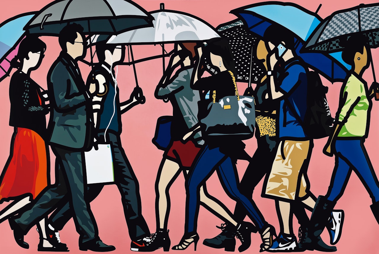 Walking in Sadang-dong in the Rain by Julian Opie