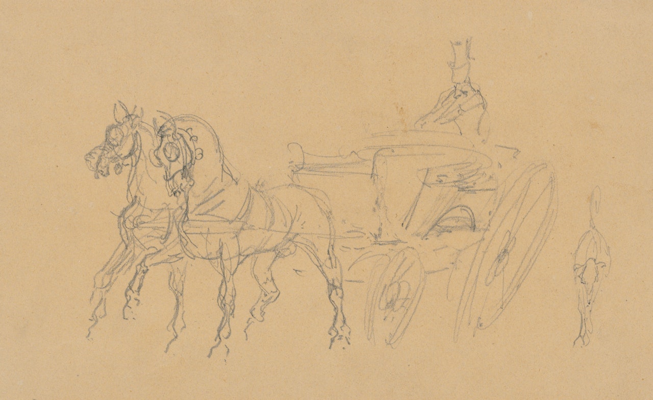 Calèche (recto); Cavalier de dos (verso) by Henri de Toulouse-Lautrec