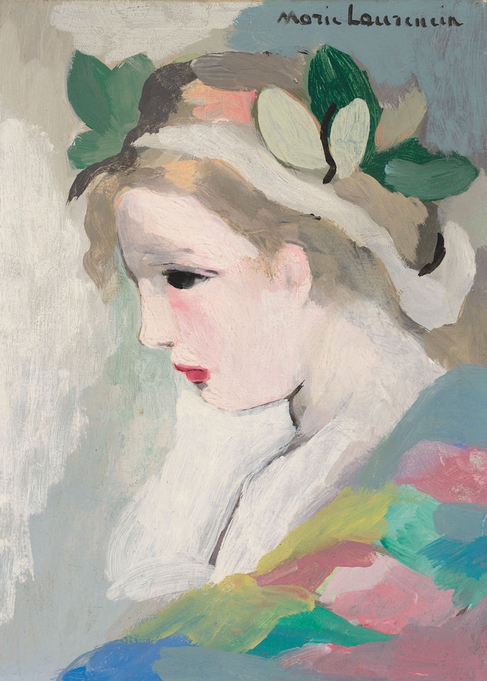 Jeune fille de profil à la couronne de feuilles by Marie Laurencin