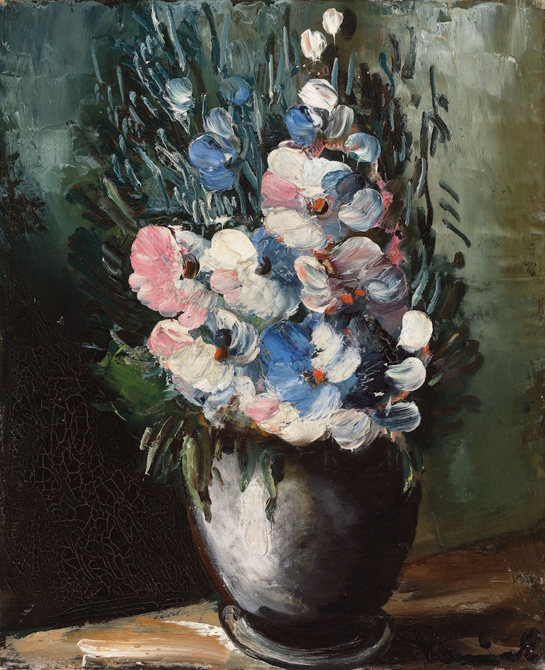 Nature morte aux fleurs avec vase gris by Maurice de Vlaminck