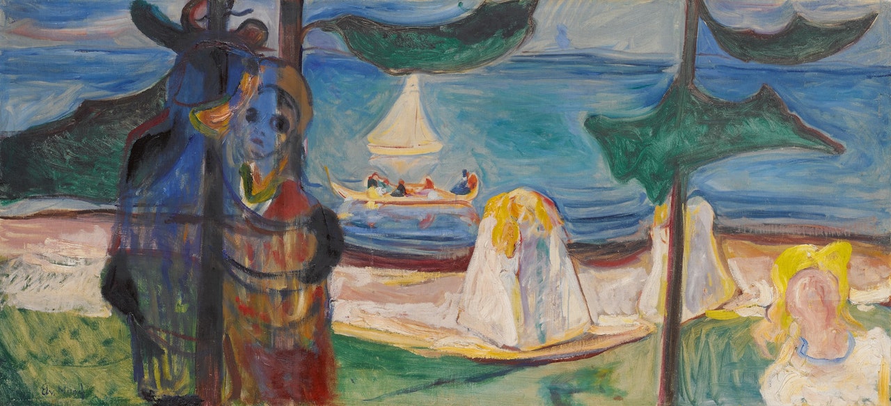 Summer Day or Embrace on the Beach (The Linde Frieze) by Edvard Munch