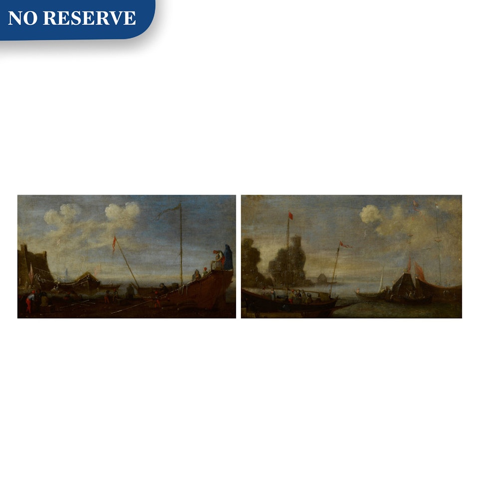 A pair of shipping scenes with Maltese ships by Italian School