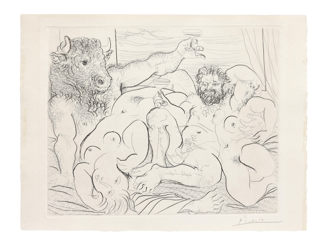 Scène bacchique au Minotaure,  from La Suite Vollard by Pablo Picasso