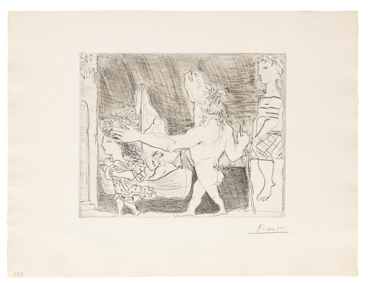 Minotaure aveugle guidé par une Fillette II,  from La Suite Vollard by Pablo Picasso