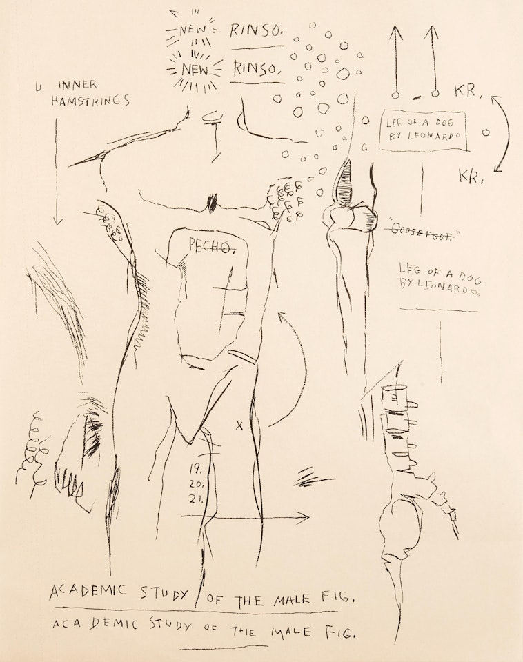Academic Study of the Male Figure,  from Da Vinci by Jean-Michel Basquiat