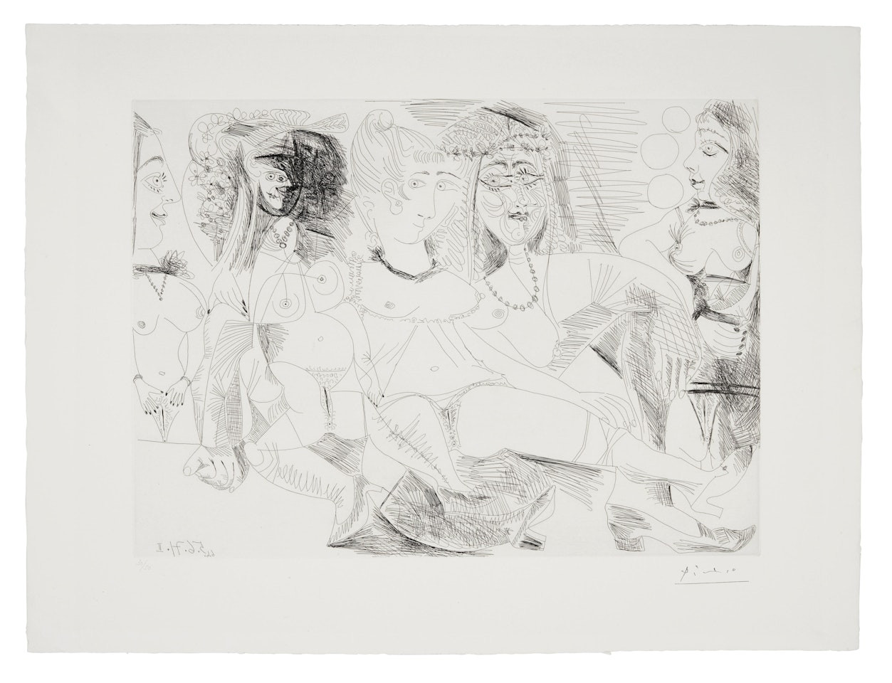 La Maison Tellier,  filles entre elles,  pl. 145,  from Series 156 (B. 1999; Ba. 2009) by Pablo Picasso