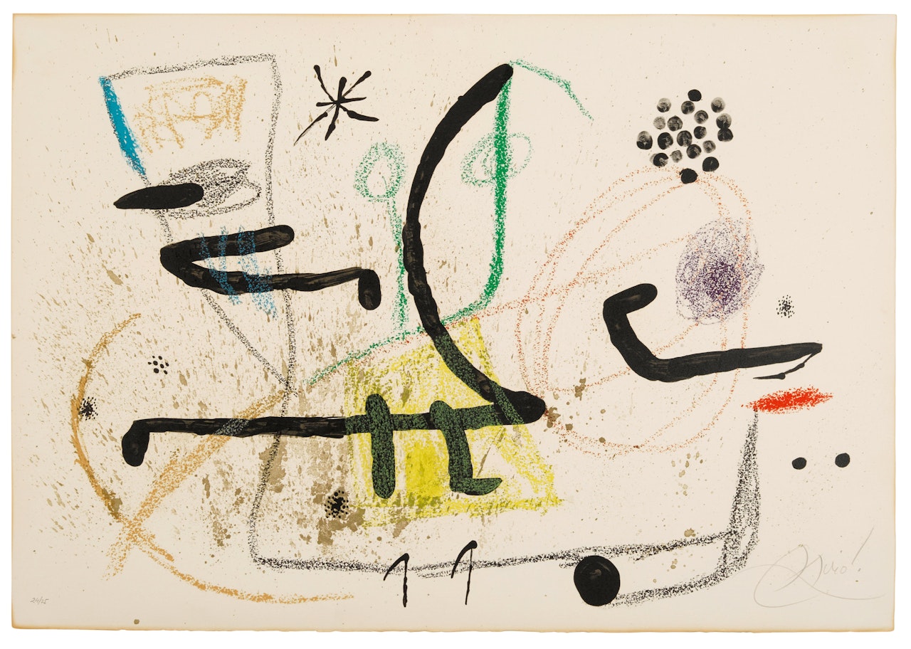 Two Plates,  from Maravillas con Variaciones Acrósticas en El Jardín de Miró (M. 1059; 1061) by Joan Miró