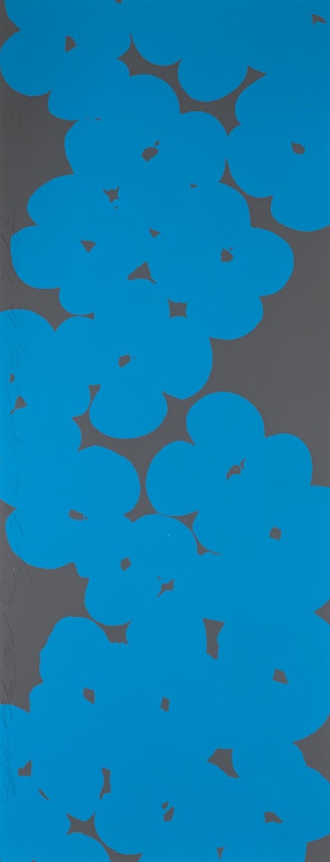 Wallflowers (Light Blue on Grey) by Donald Sultan
