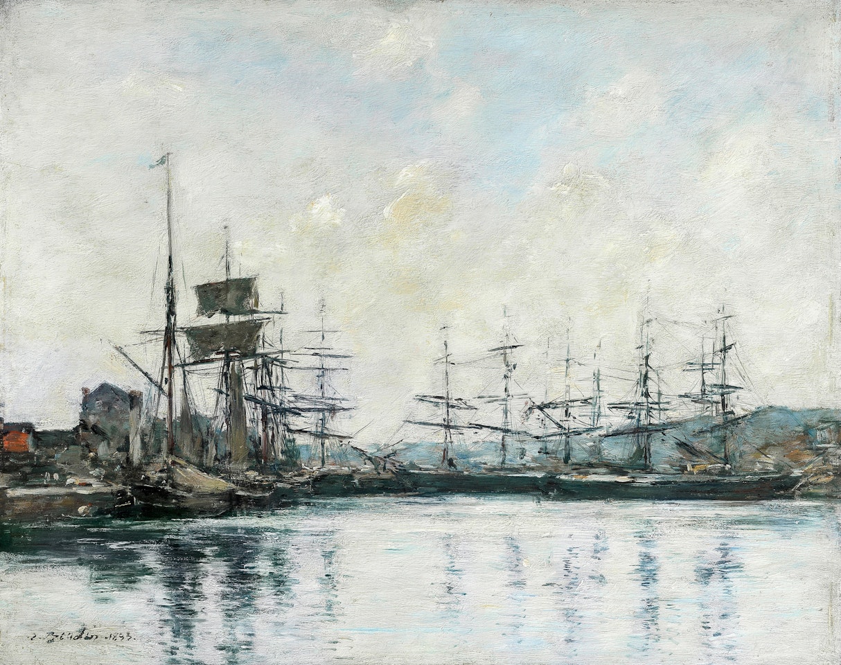 Deauville. Le bassin by Eugène Boudin