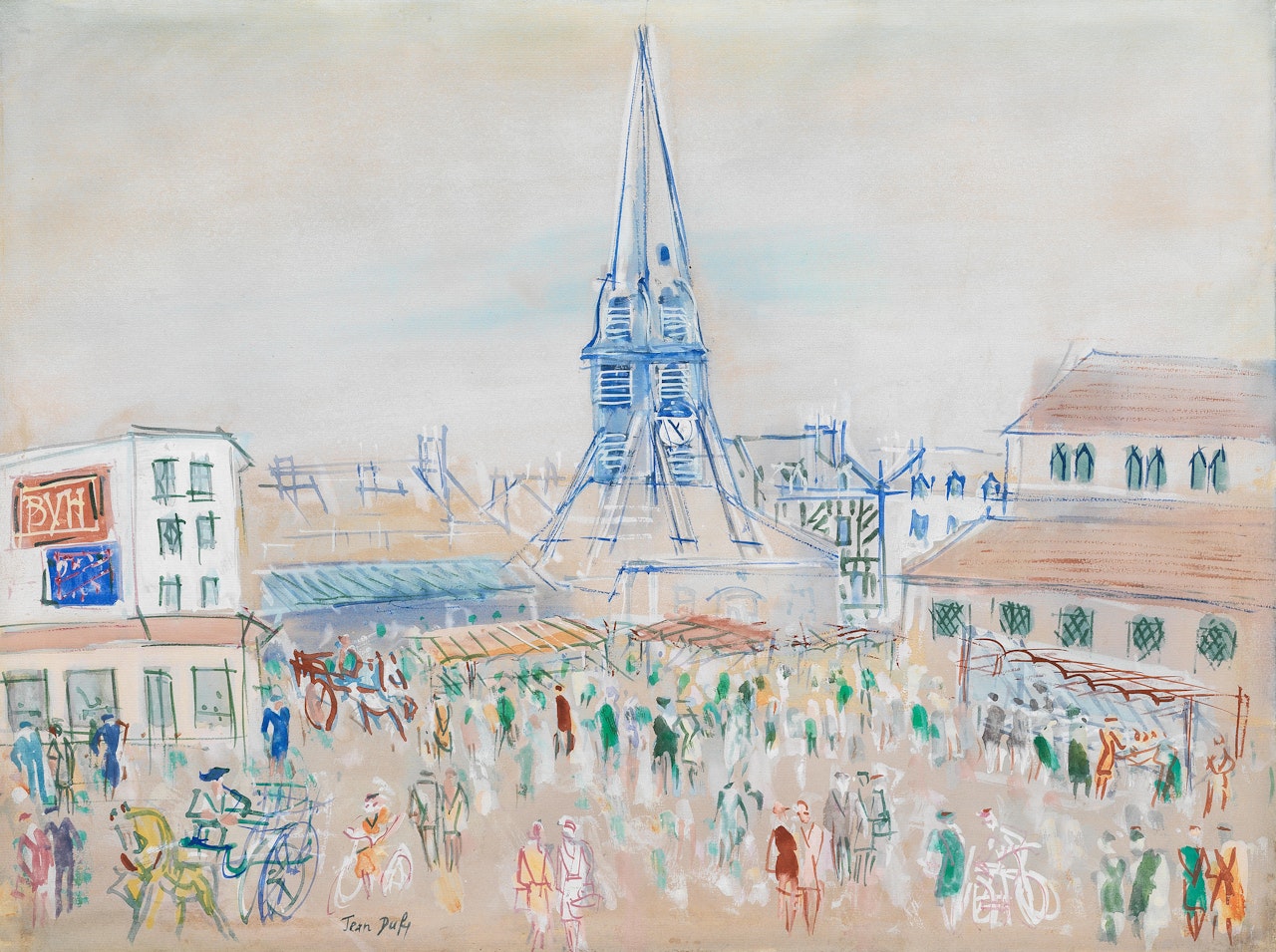 Honfleur, Place Sainte-Catherine by Jean Dufy