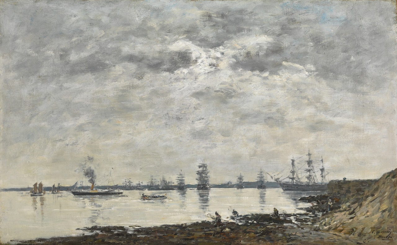 Brest, bateux dans la rade by Eugène Boudin