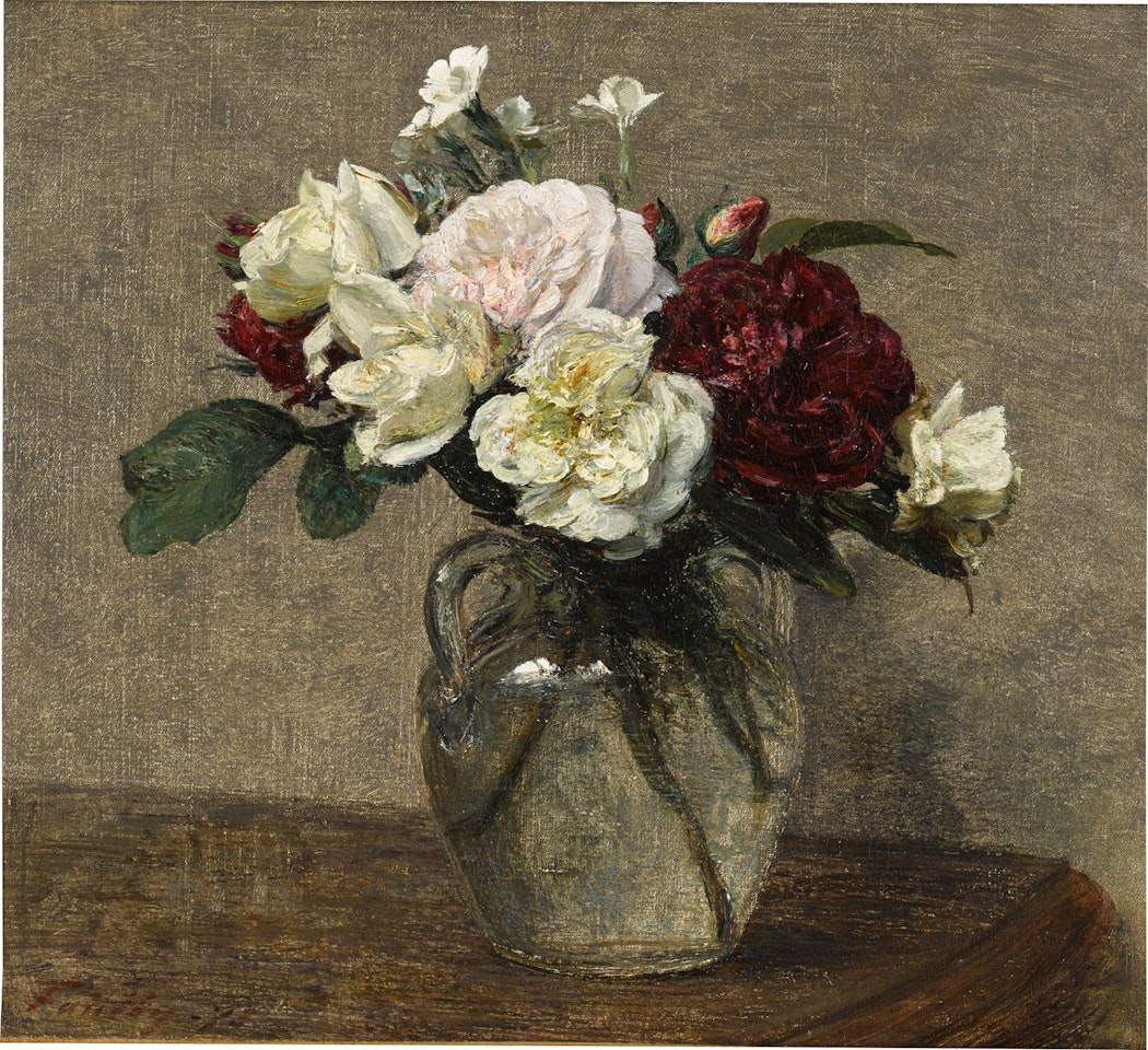 Bouquet de roses variées et œillets by Henri Fantin-Latour