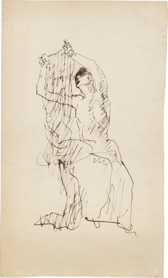 Femme assise soulevant un voile by Pablo Picasso