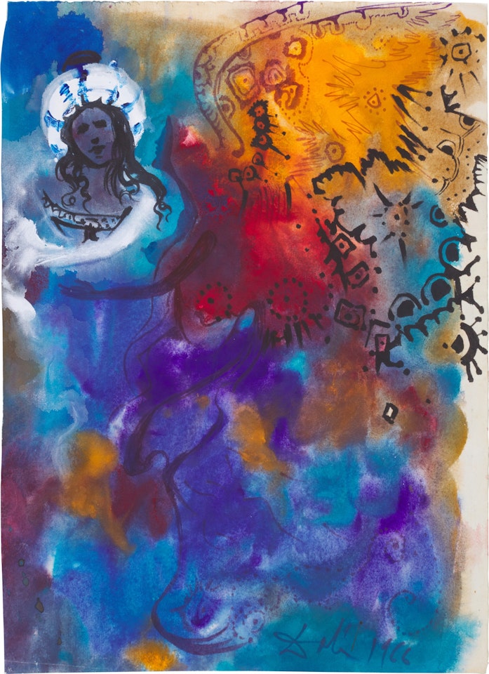 Sans titre, figure au turban et femme ailée or Donna alata e turbante (Femme ailée et turban) by Salvador Dali
