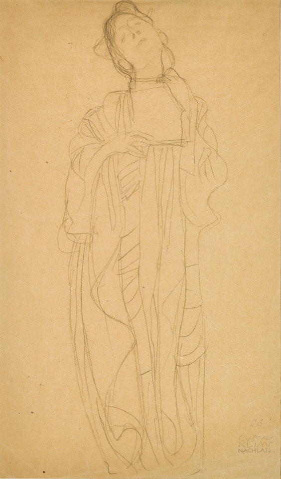 Studie für die "Lex" im Gemälde "Jurisprudenz" (1903) (Study for the figure of "Lex" in the painting "Jurisprudence" (1903)) by Gustav Klimt