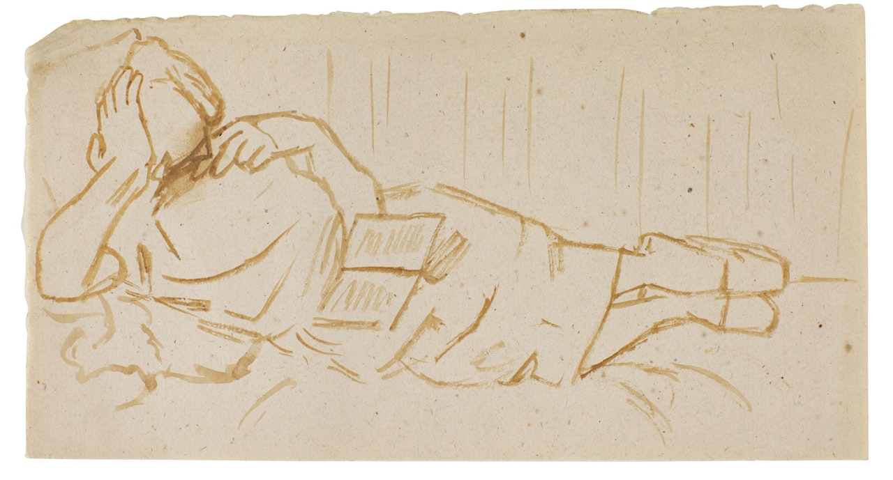 Olga couchée lisant by Pablo Picasso