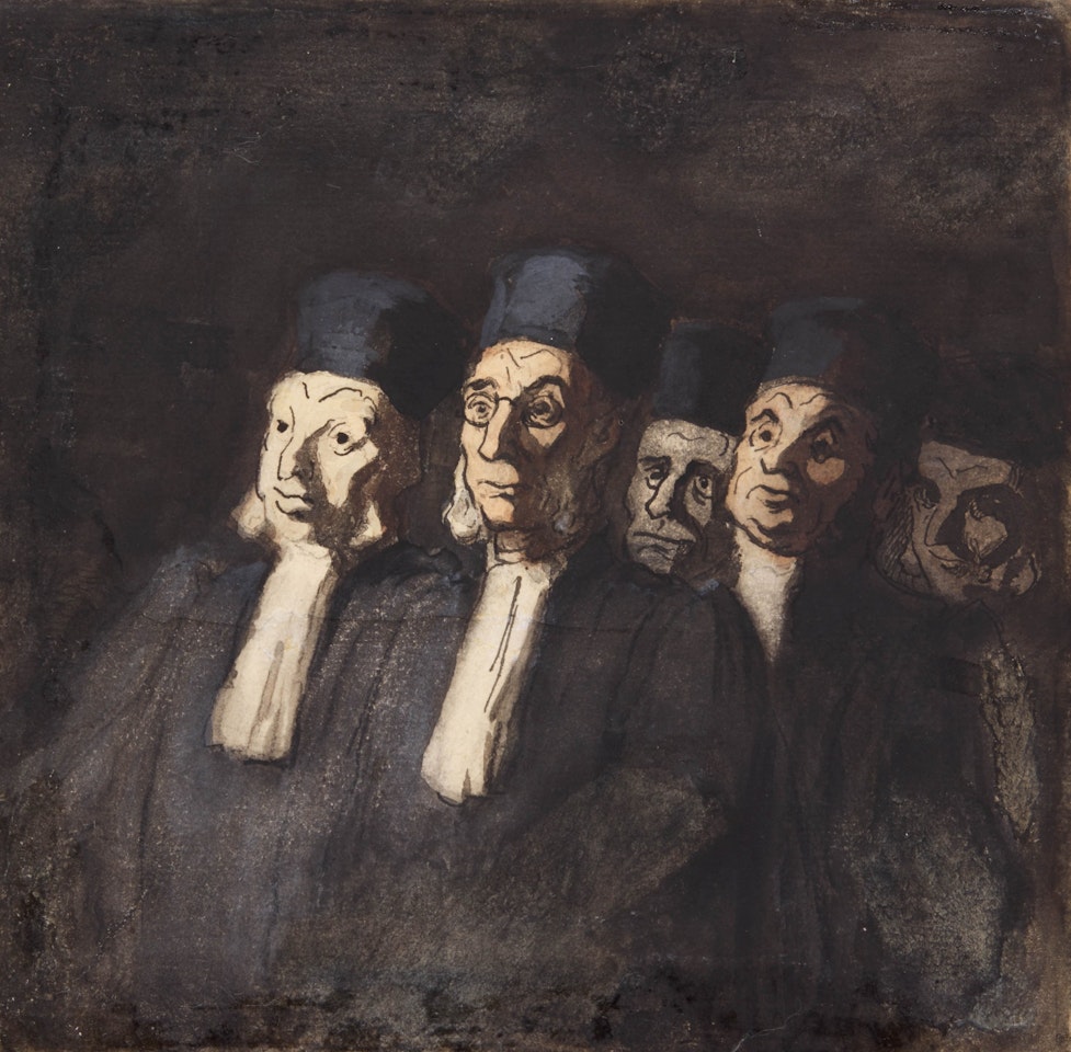Le banc des avocats by Honoré Daumier