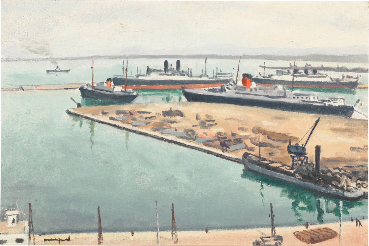 Long-courriers à quai by Albert Marquet
