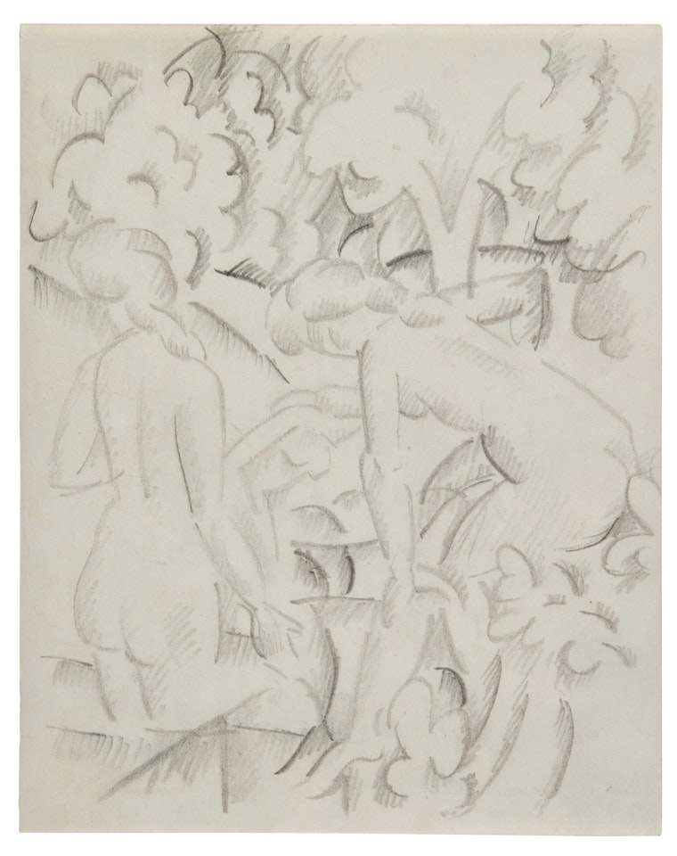 Drei badende Mädchen (Three Bathing Girls) by August Macke