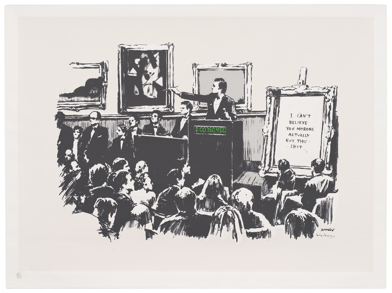 Morons (White) by Banksy