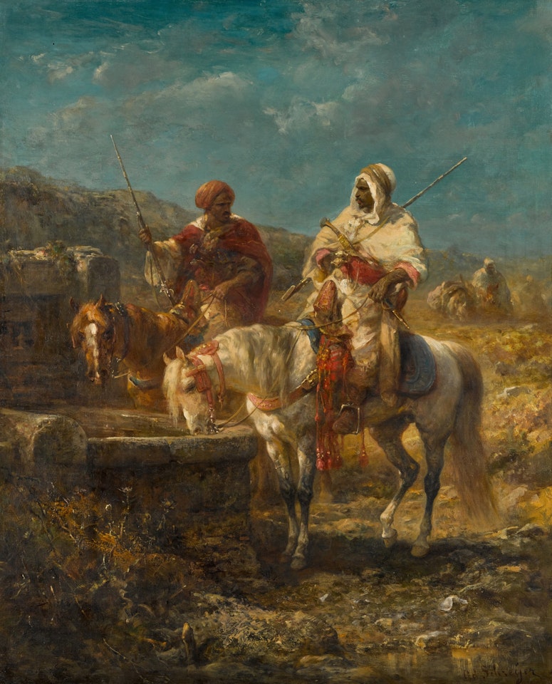 Horsemen at a Well by Adolf Schreyer
