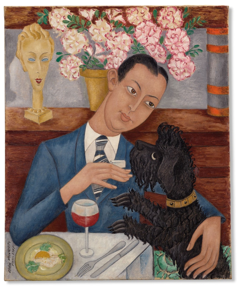 Portrait de Didier Cottoni et sa chienne Toucka by Marie Vassilieff