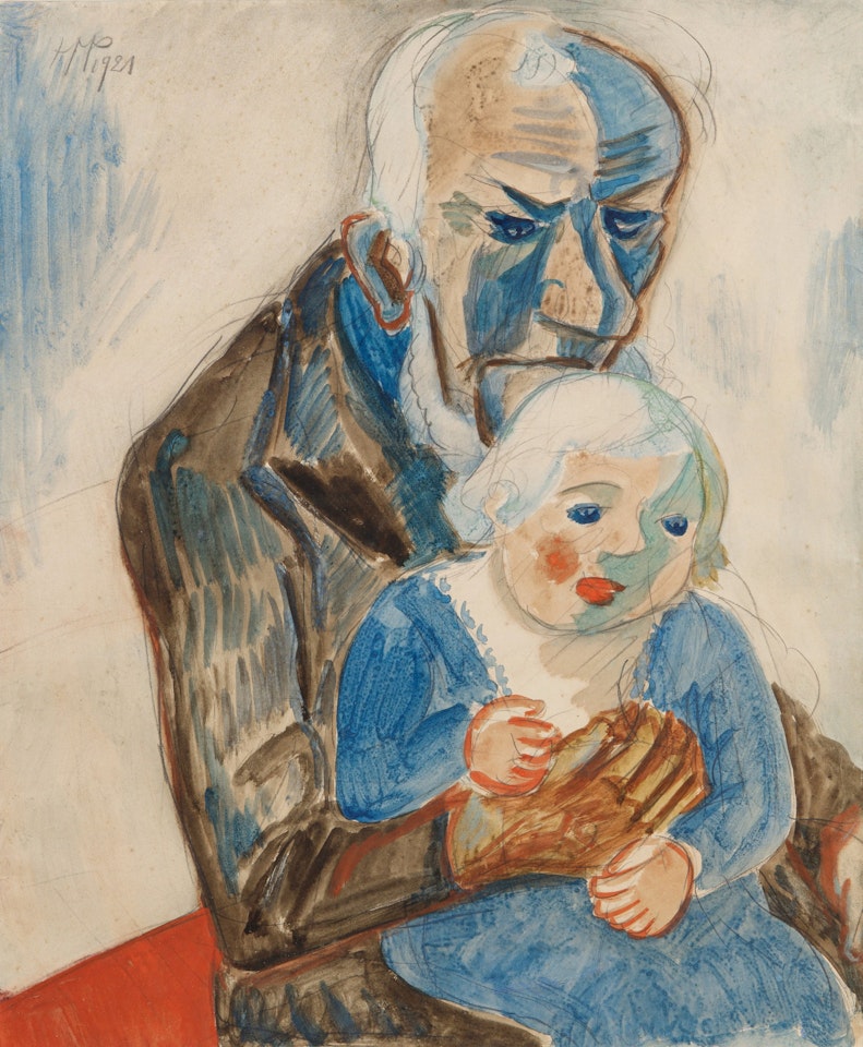 Großvater mit Enkel (Grandfather with grandson) by Max Pechstein