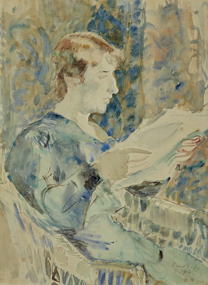 Jeune femme lisant - 1905 by Raoul Dufy