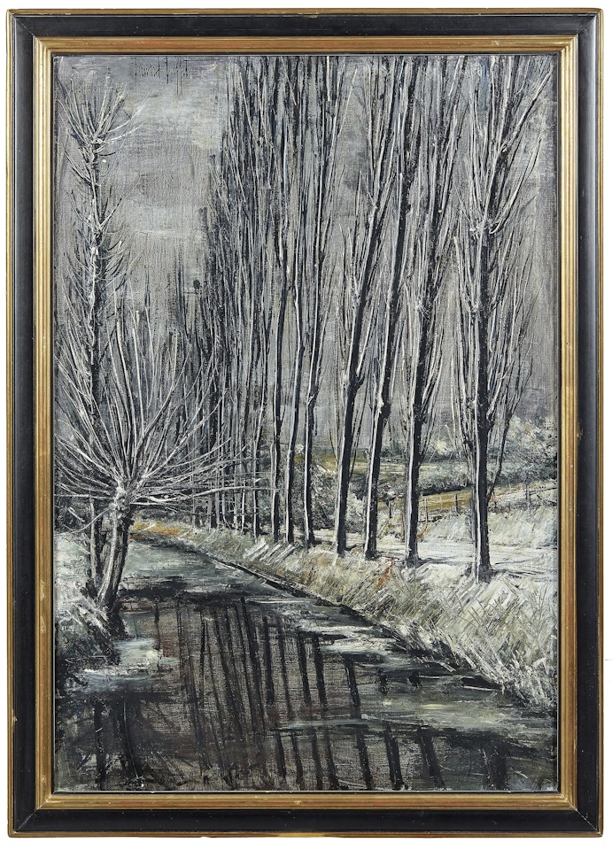 Le canal, les peupliers - 1976 by Bernard Buffet