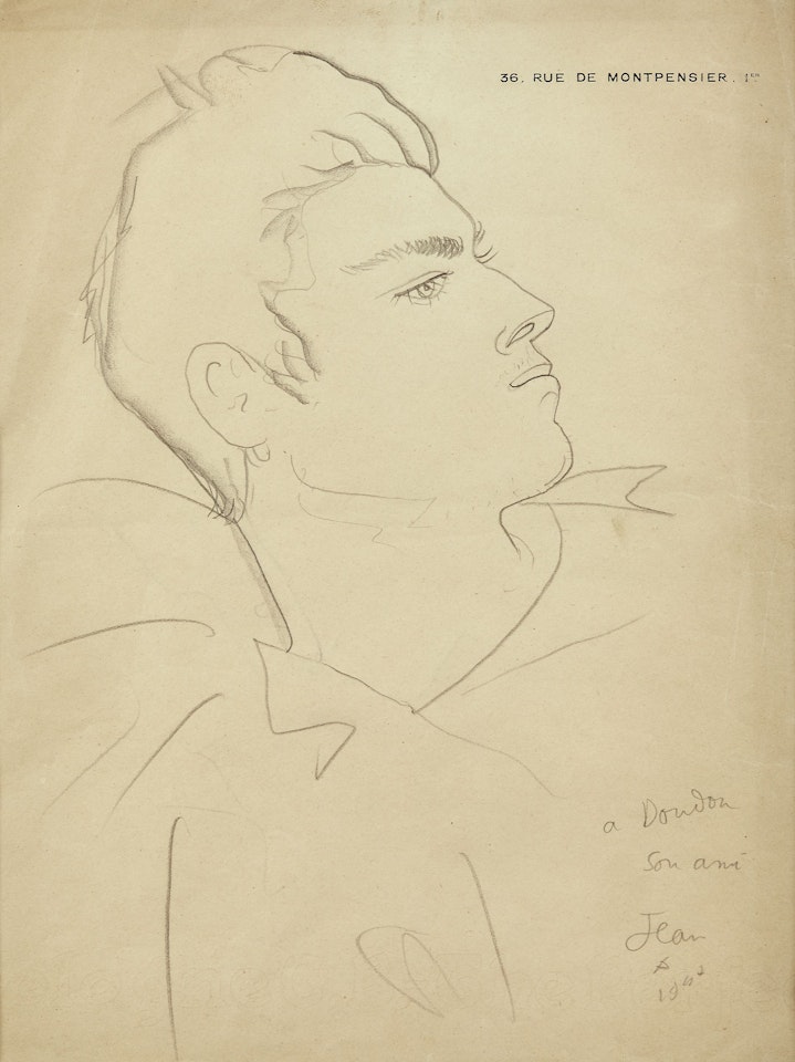 Portrait d'Edouard Dermit dit Doudou - circa 1947 by Jean Cocteau