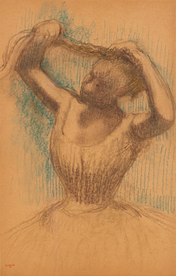 Danseuse rajustant sa coiffure by Edgar Degas