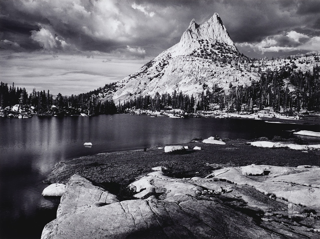 Cathedral Peak and Lake, Yosemite National Park, California, c. 1960 by Ansel Adams