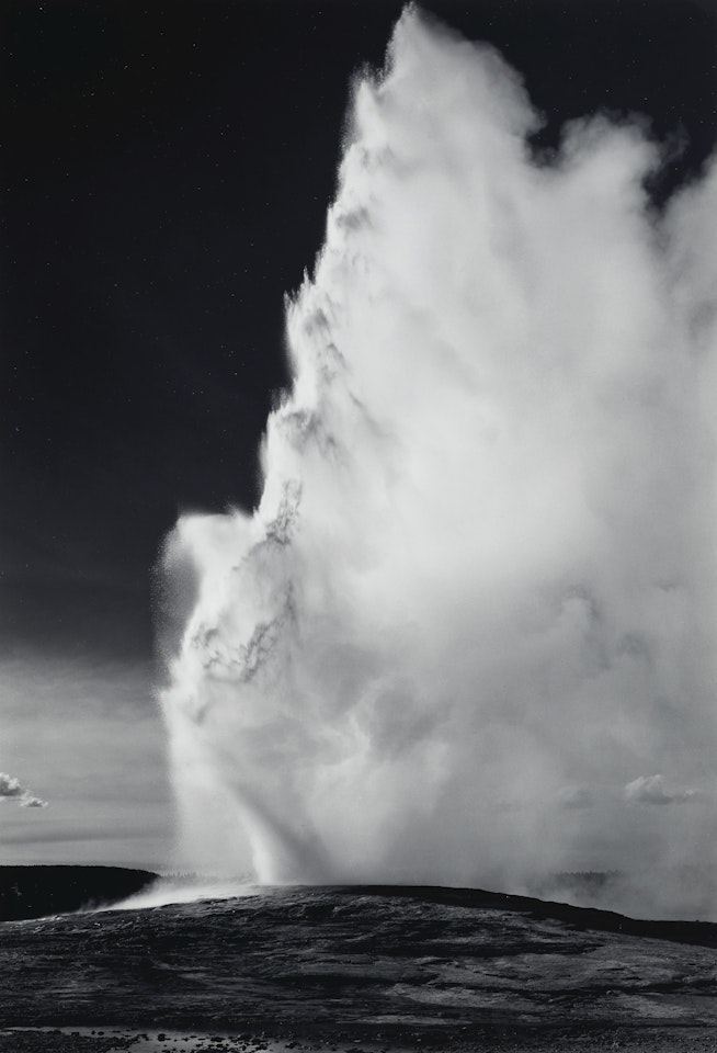 Old Faithful Geyser, Yellowstone National Park, Wyoming, 1942 by Ansel Adams