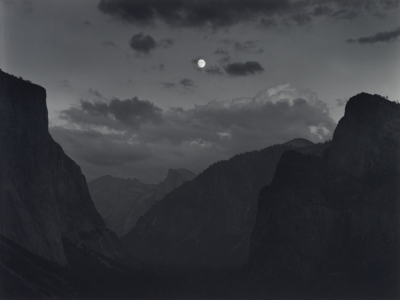Yosemite Valley, Moonrise, Yosemite National Park, California, c. 1935 by Ansel Adams