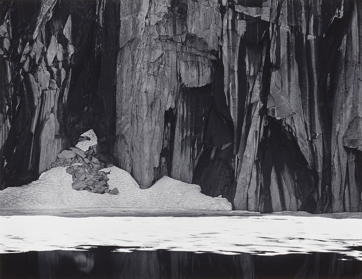 Frozen Lake and Cliffs, Sierra Nevada, California, 1932 by Ansel Adams