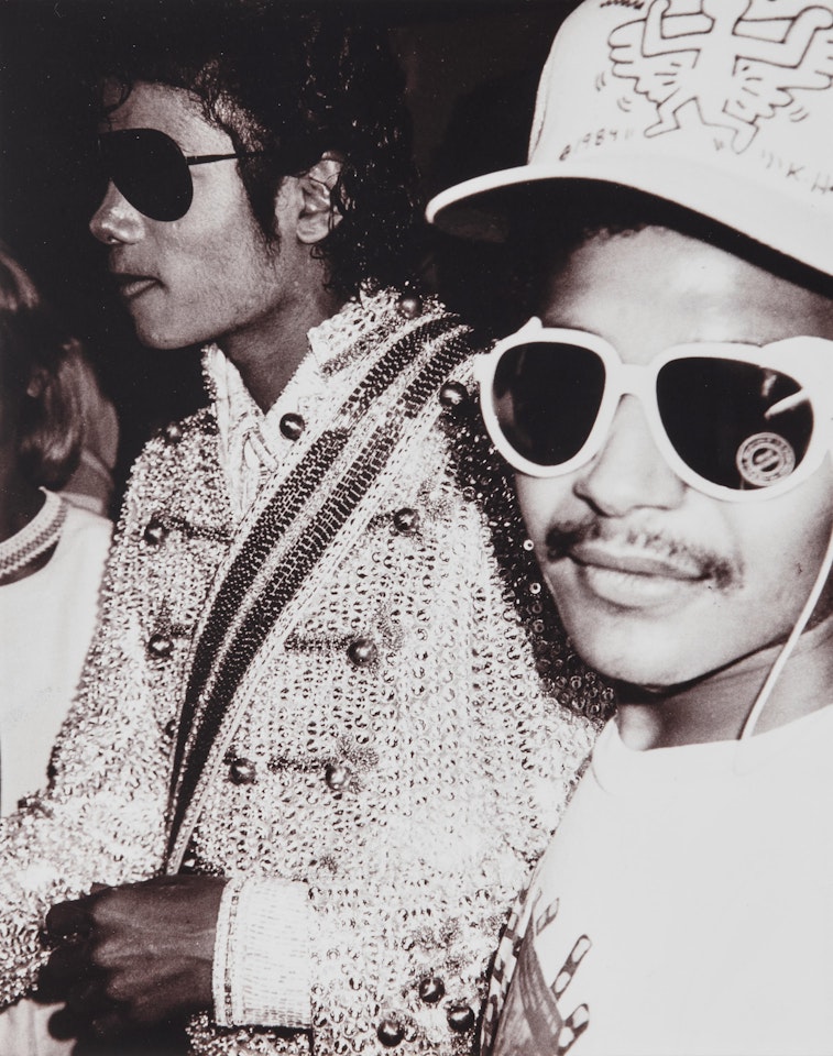 Michael Jackson and Little Angel at the Basquiat Opening,  New York by Andy Warhol