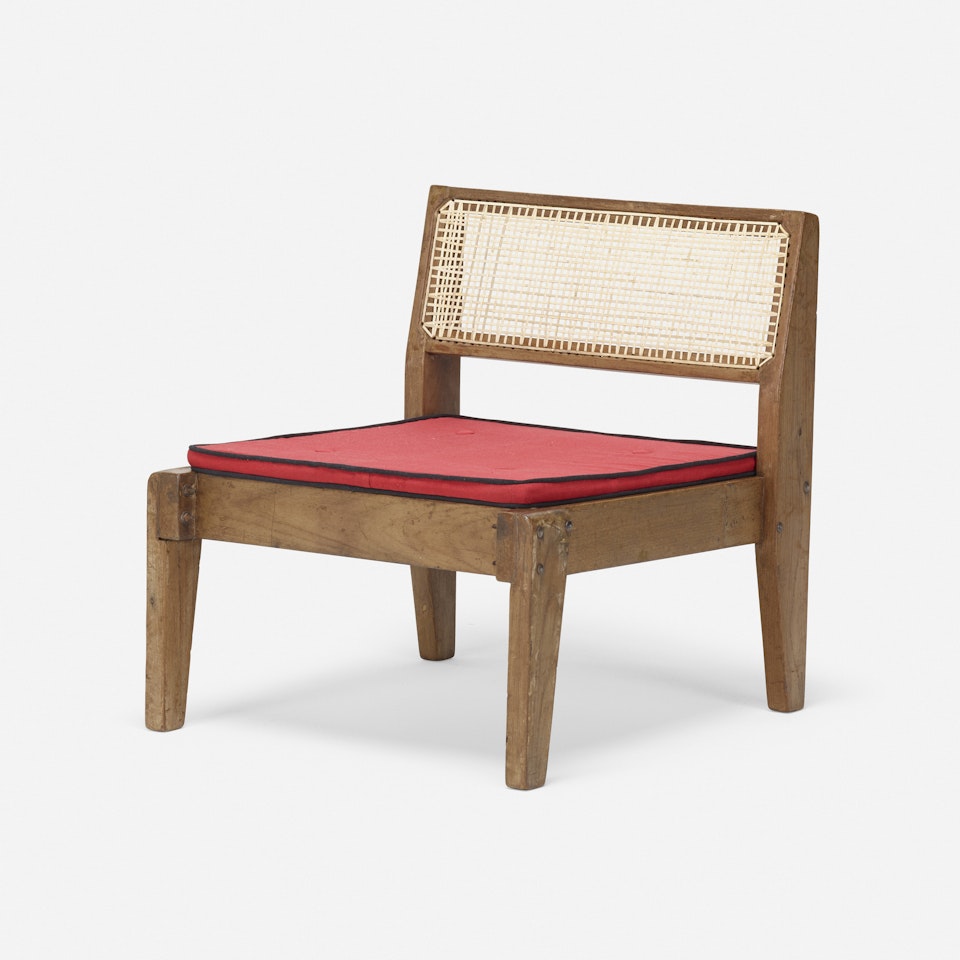 Rare demountable low chair from the Private Residences, Chandigarh by Pierre Jeanneret