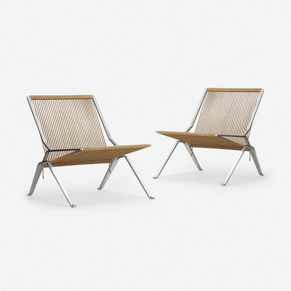 Rare PK 25 lounge chairs, pair by Poul Kjaerholm