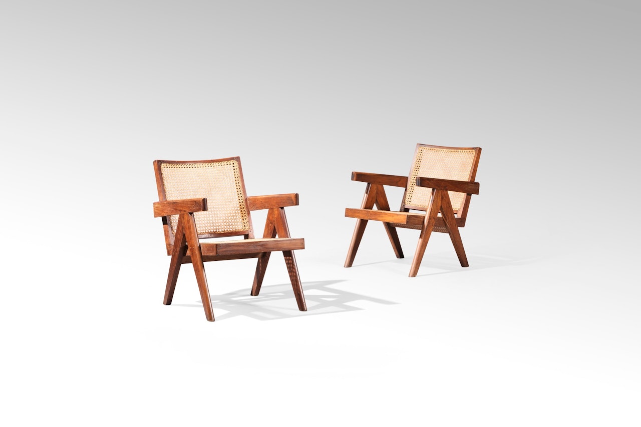 Pair of Easy PJ-SI-29-A armchairs, circa 1952-1956 by Pierre Jeanneret