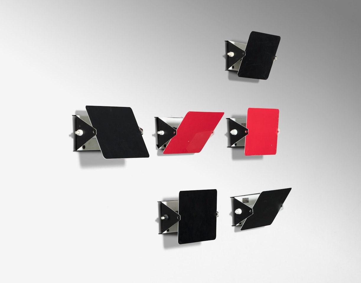 Set of fourteen CP1 wall lights, designed in 1962 by Charlotte Perriand