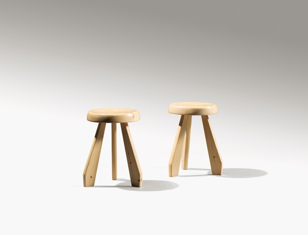 Pair of stools, designed circa 1962 by Charlotte Perriand